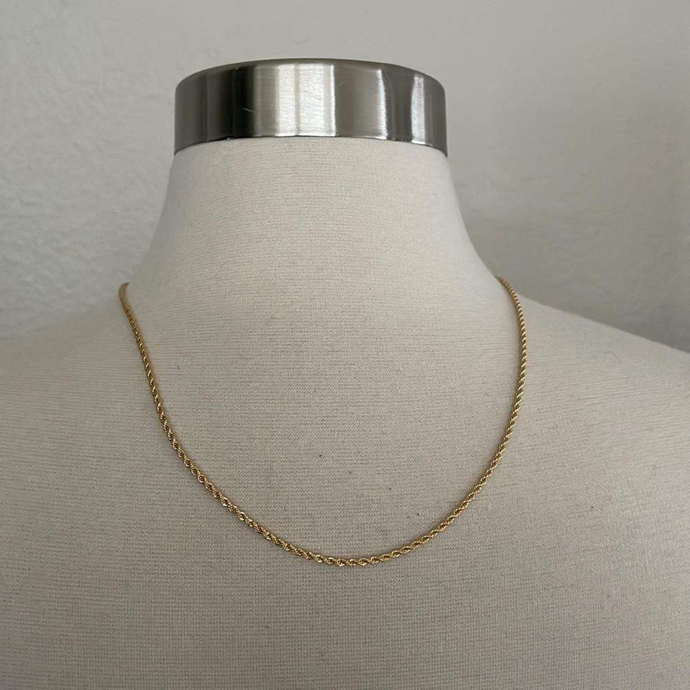 Yellow Gold Rope Chain Fashion Jewelry